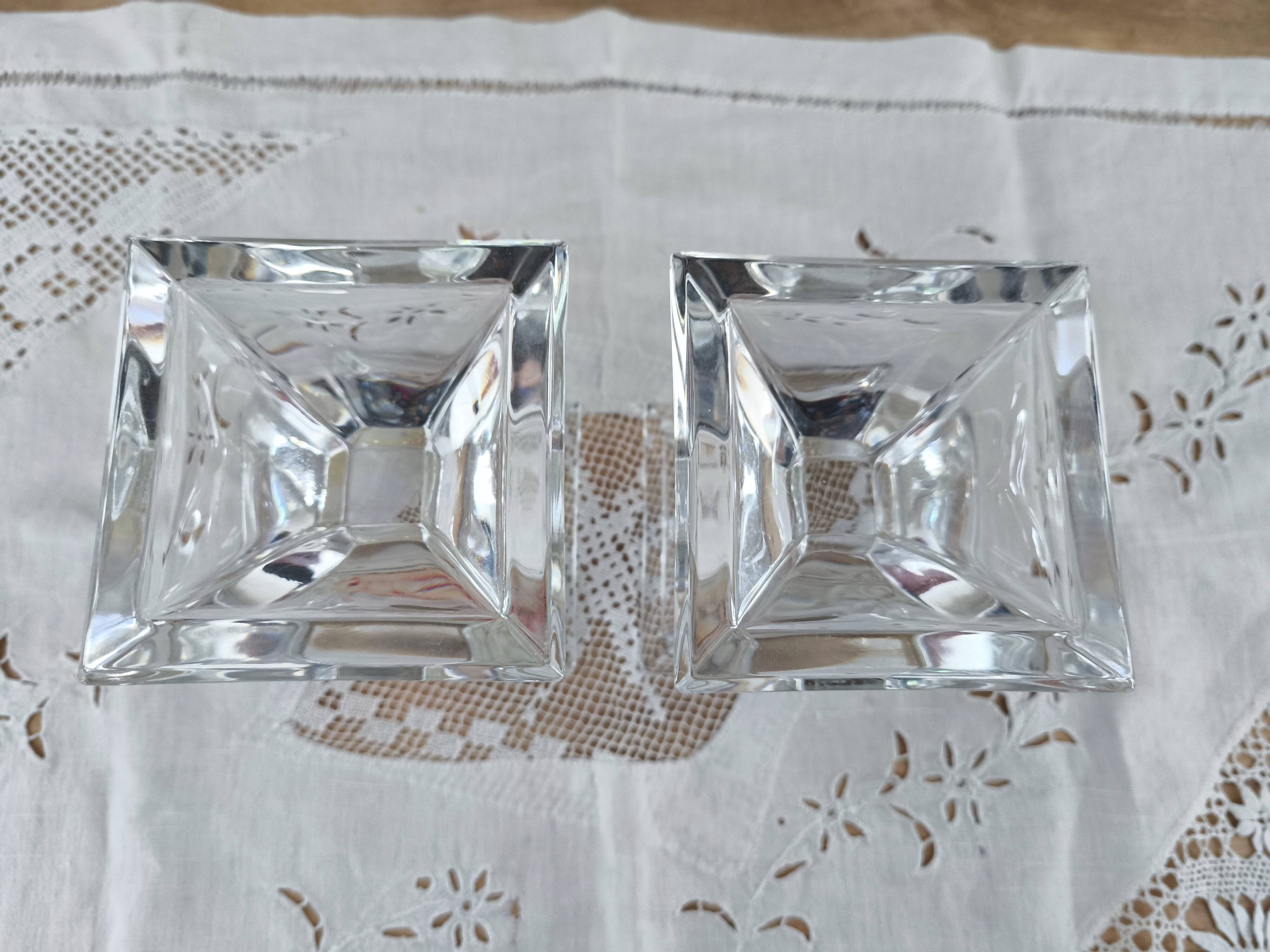 Set of 2 vintage Cristal d'Arques candlesticks