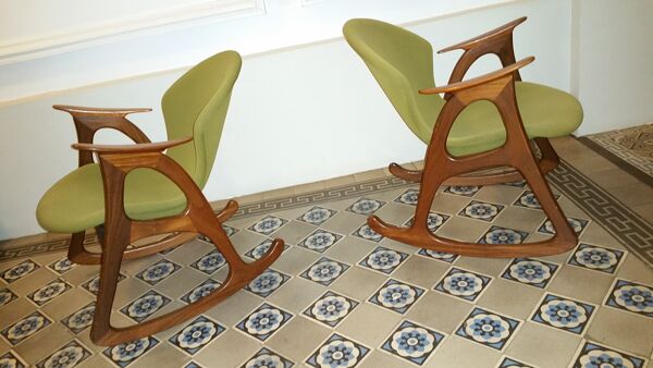 1/2 fauteuil Rocking chair Danois de Aage Christiansen for Erhardsen & Andersen