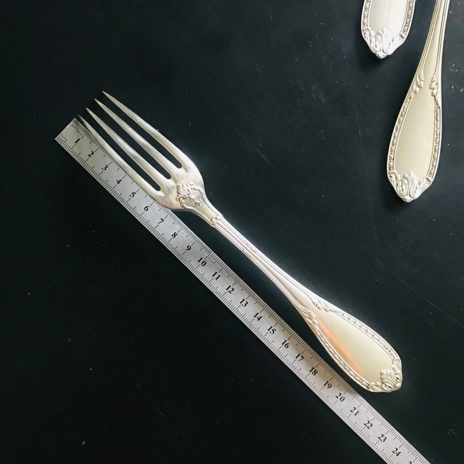 12 table forks - silver metal