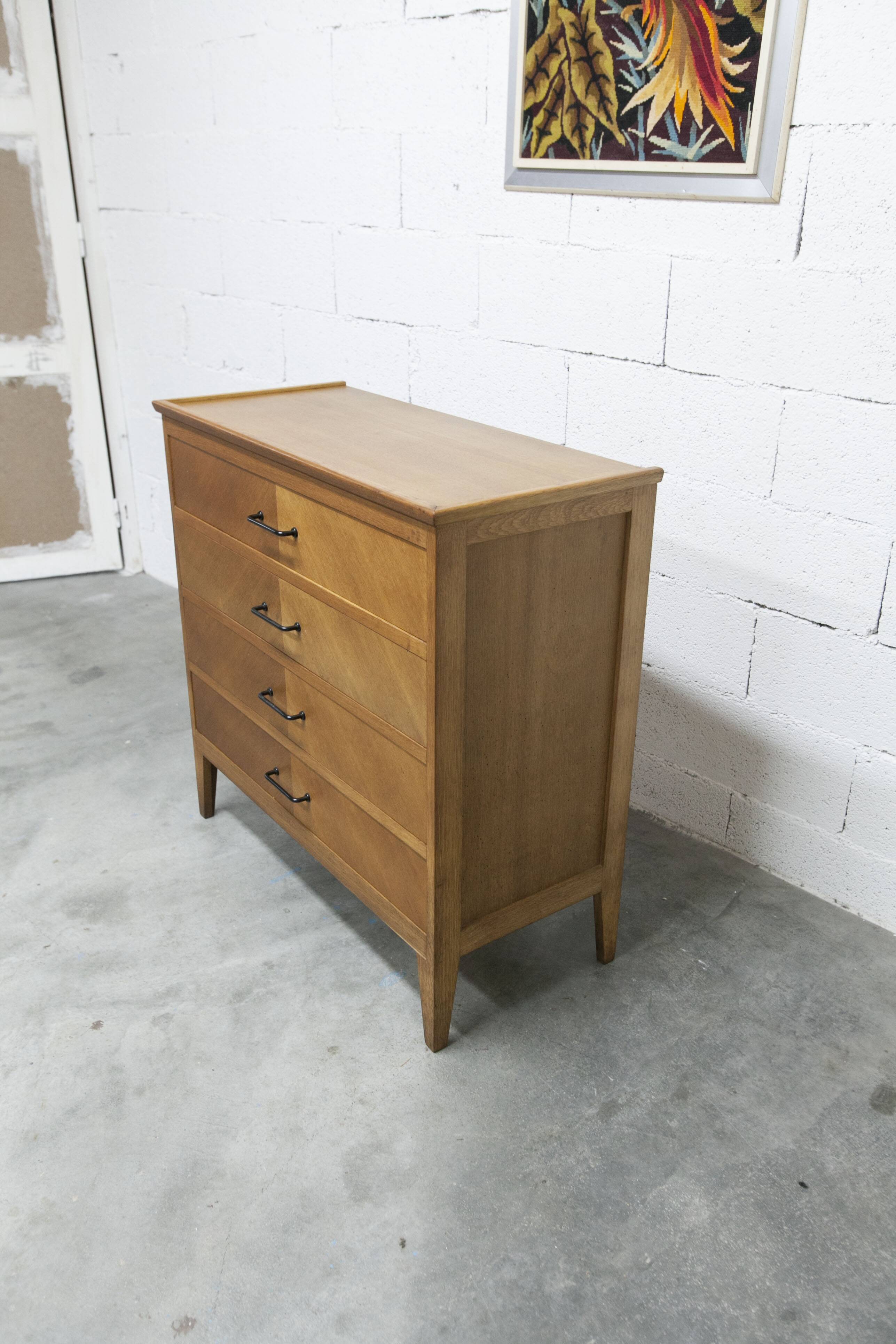 Scandinavian chest of drawers 1960 light oak clean and solid