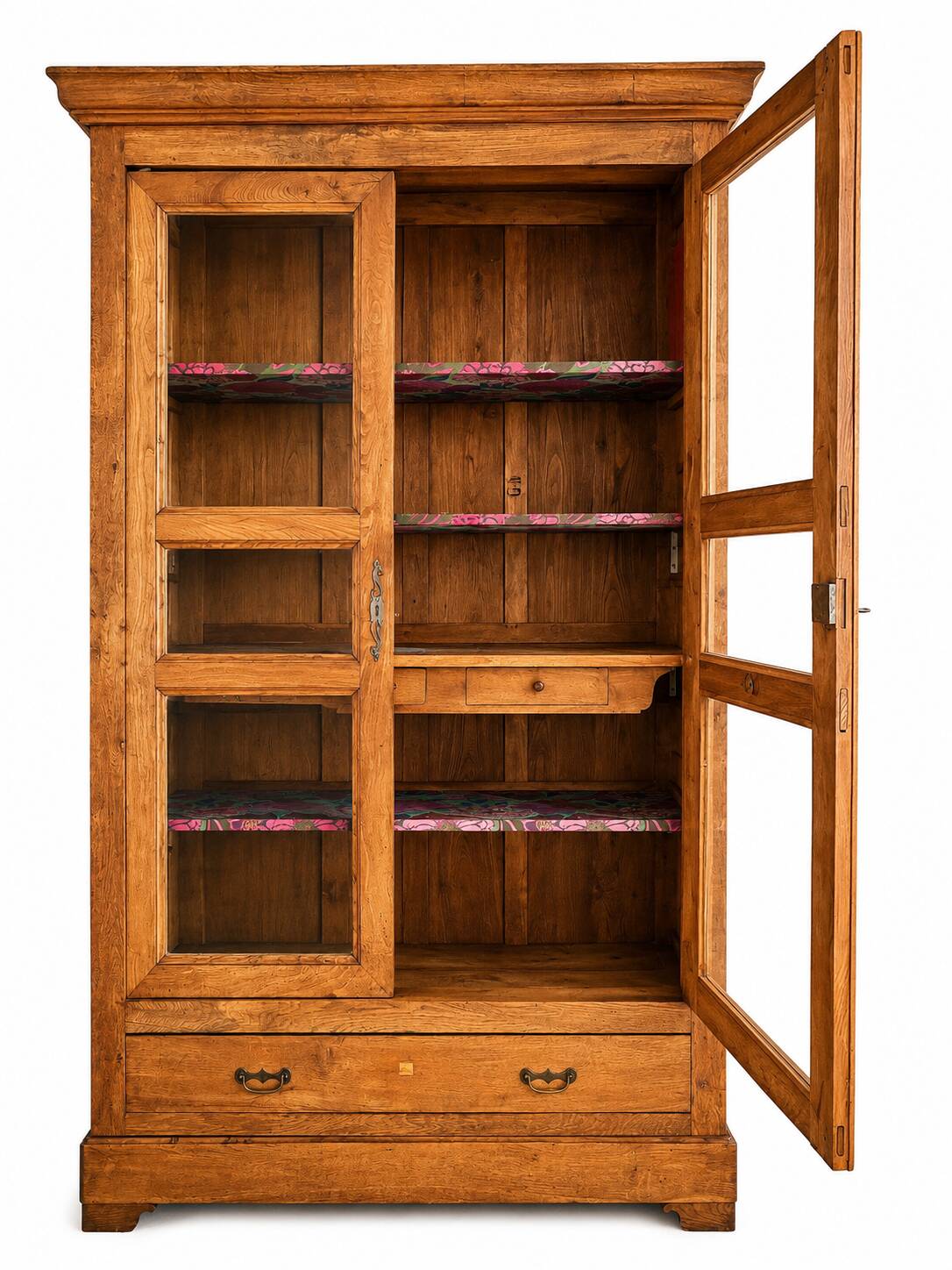 Large showcase library of a notary in solid oak from the late 19th century.