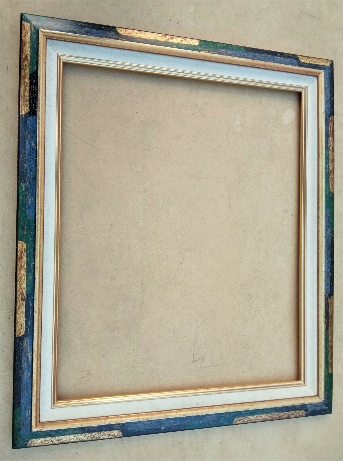 Contemporary gold and green blue frame