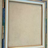 Cadre contemporain or et vert bleu