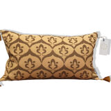 Housse de coussin ottoman style ikat ocre havane, verte olive, 30 x 50 cm