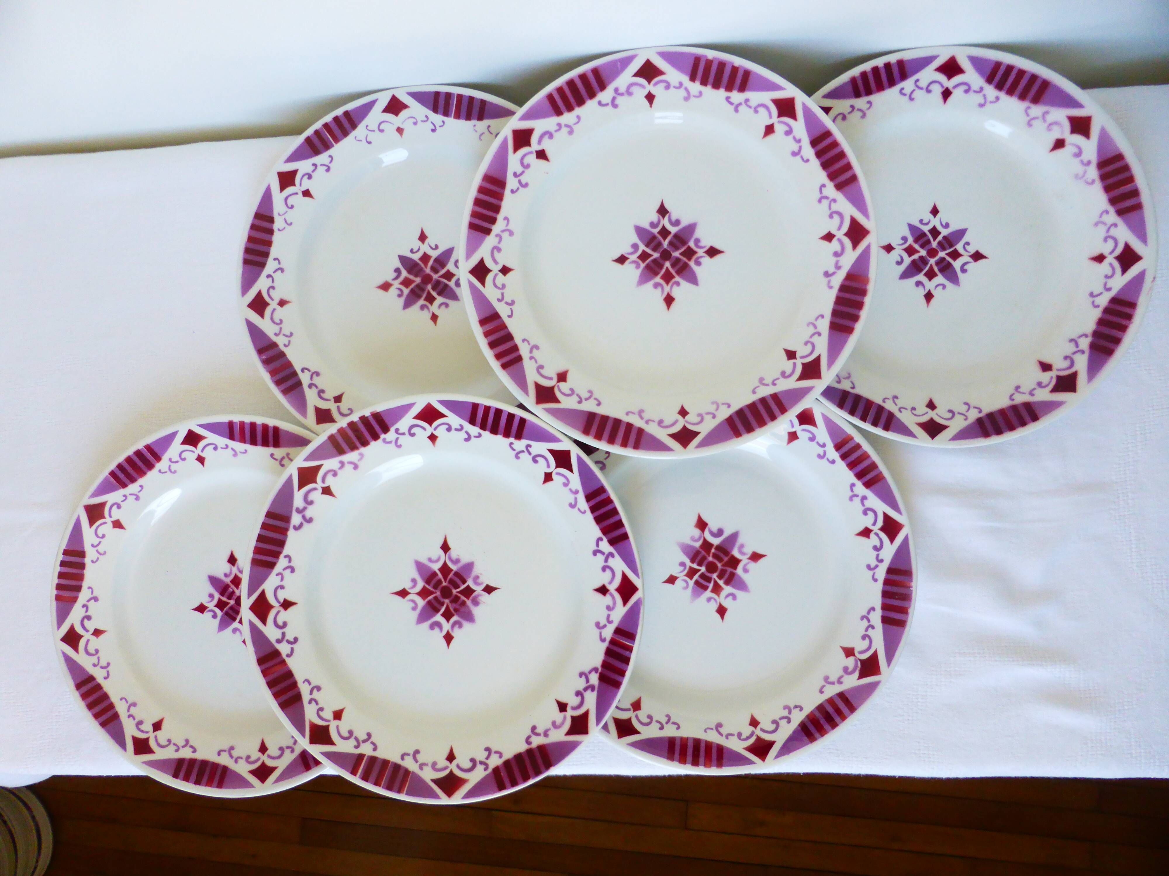 6 flat plates from Moulin des Loups and Hamage, Madeleine model 2106199