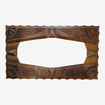 Art Nouveau frame foliage 53 cm x 24 cm carved wood