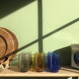 Lot de 6 verres bullés signés Riom