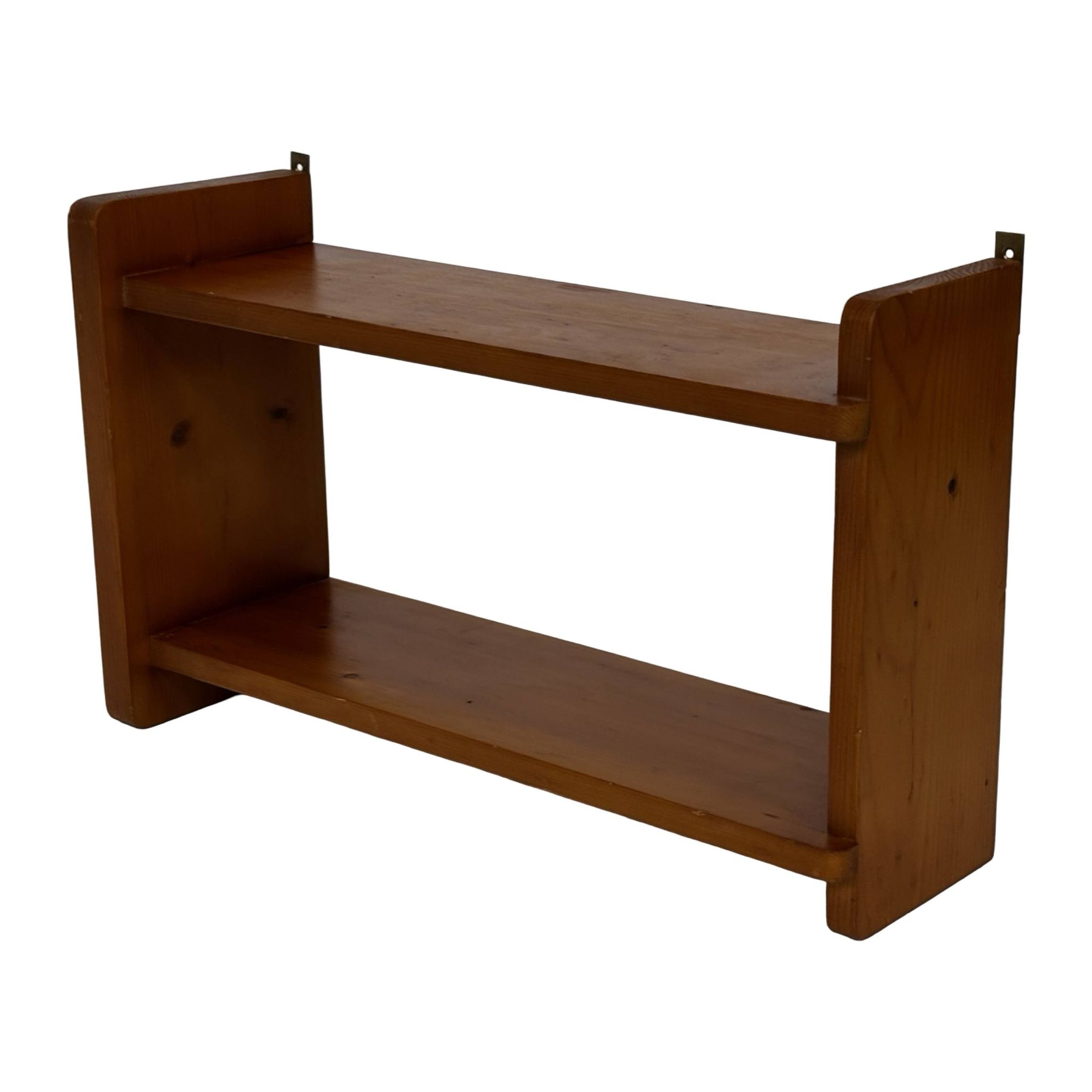 Vintage wooden wall shelve rack in pinewood minimalist design