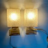 Pair of 70s plexiglas wall lights