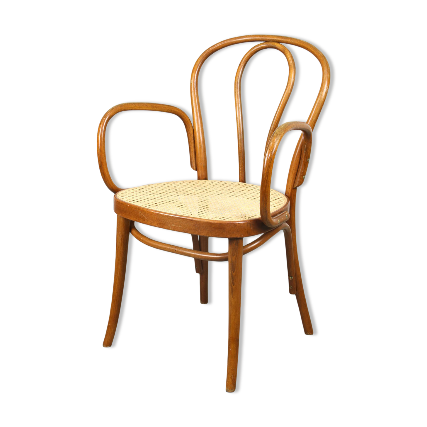 Vintage Bentwood Wide Seat and Arms Bistro Chair