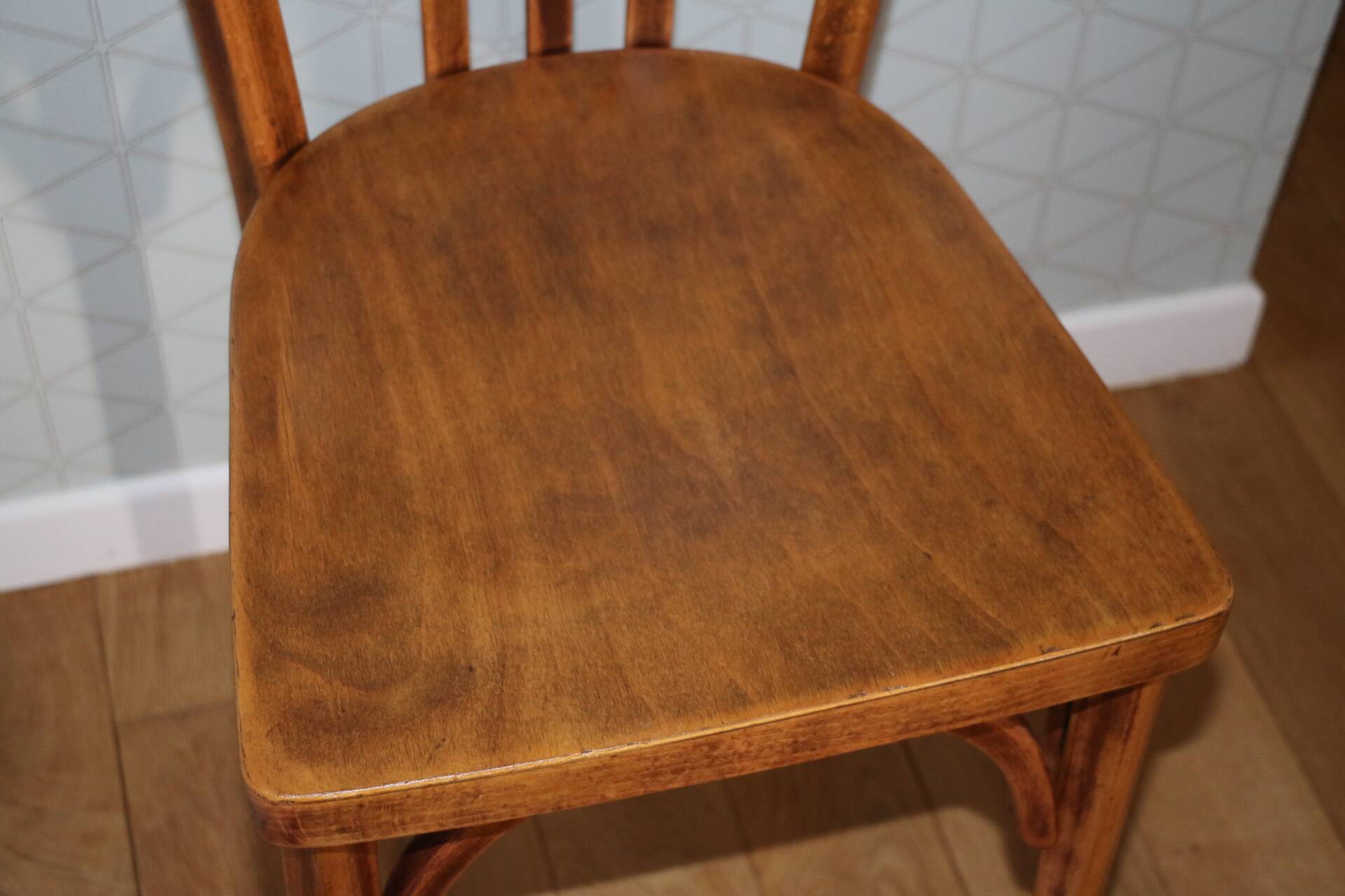 Set of 3 Baumann chairs No. 27 dark beech