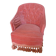 Fauteuil crapaud en velours rose