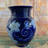 Vase ancien Betschdorf gres Alsace décor cigogne