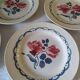Flat earthenware plates by Digoin Sarreguemines
