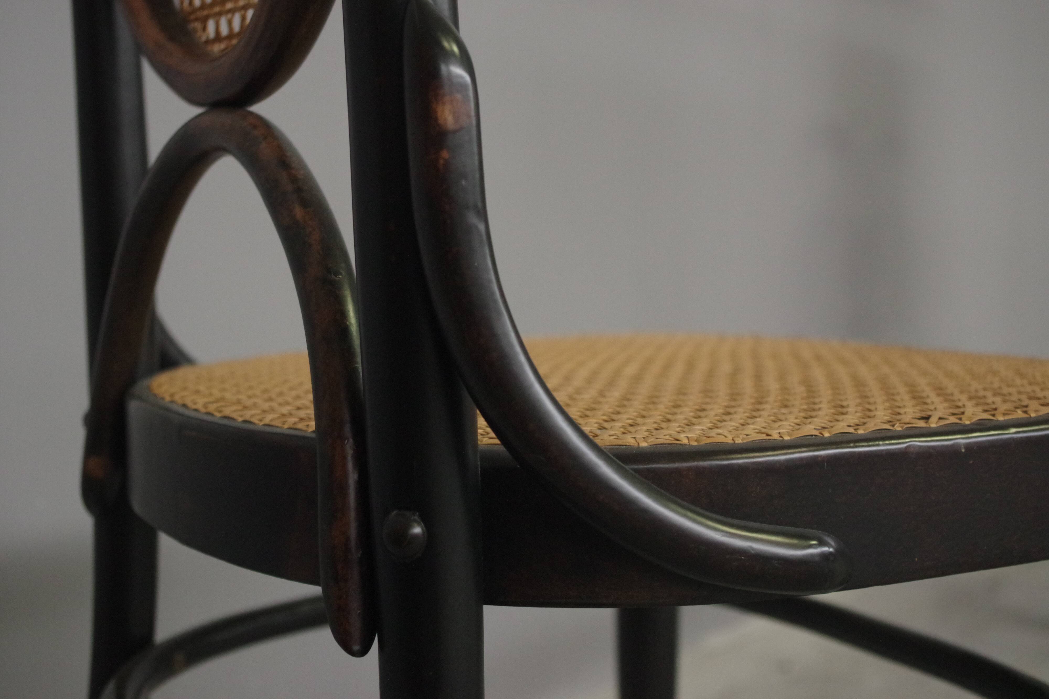 Chairs in curved beech and vienna straw, 1980s, set of 4