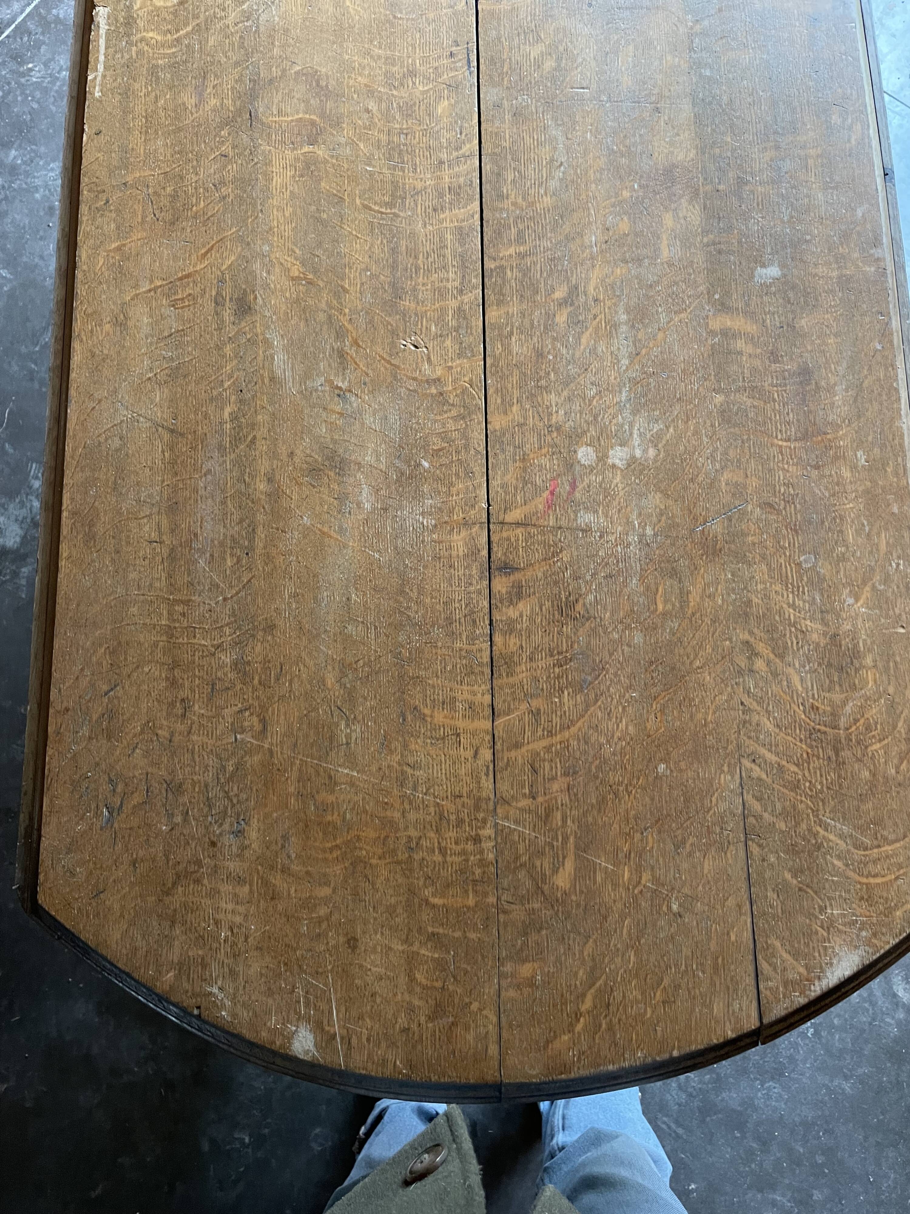 Old wooden table with folding flaps