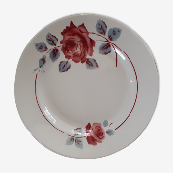 Plat rond en porcelaine de Badonviller