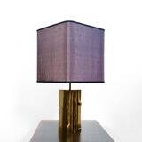 POLISHED/FROSTED BRONZE LAMP MICHEL MANGEMATIN FRANCE 1960