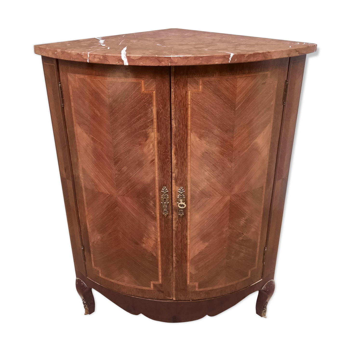 Corner cabinet with marble top