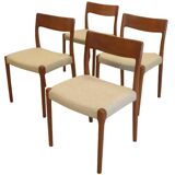 Ensemble de 4 chaises de salle à manger danoises en teck "Borup".
