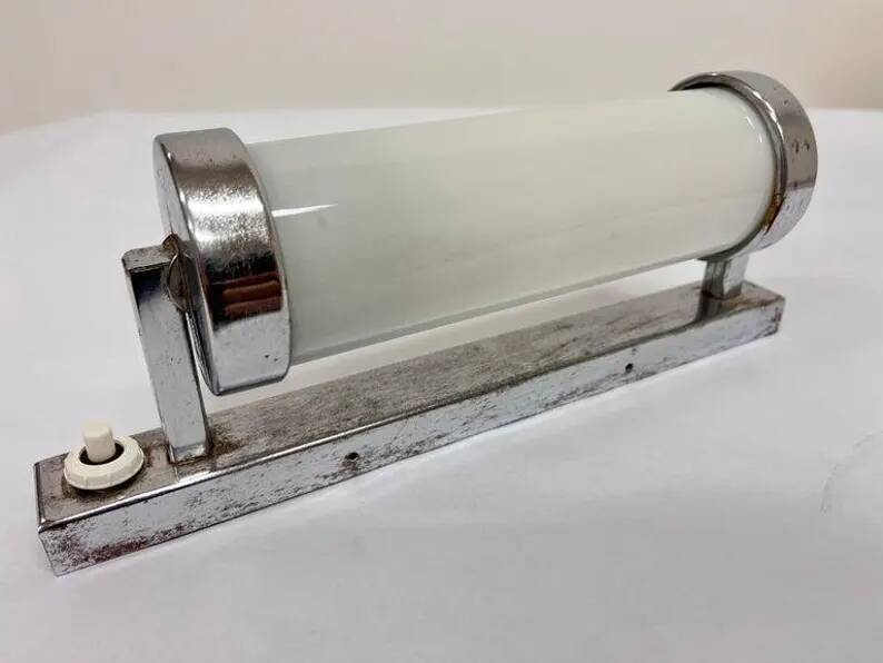 Chrome Design Bauhaus Wall Lamp, 1930s - Czechoslovakia