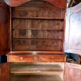 Old 2-part solid cherry wood sideboard
