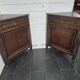 Pair of oak corner cabinets