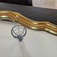 Golden wooden mirror in Louis XV Rococo style 1970