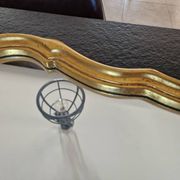 Golden wooden mirror in Louis XV Rococo style 1970