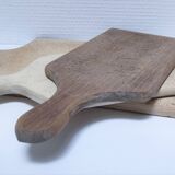 Three vintage solid wood cutting boards
