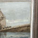 Oil painting on canvas, navy signed G. Luigi