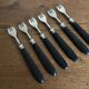 Set de 6 fourchettes à huitres 19e en bois d'ébène