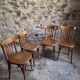 Set of 4 antique French bistro chairs by Mahieu & Guillaume, circa 1930.
