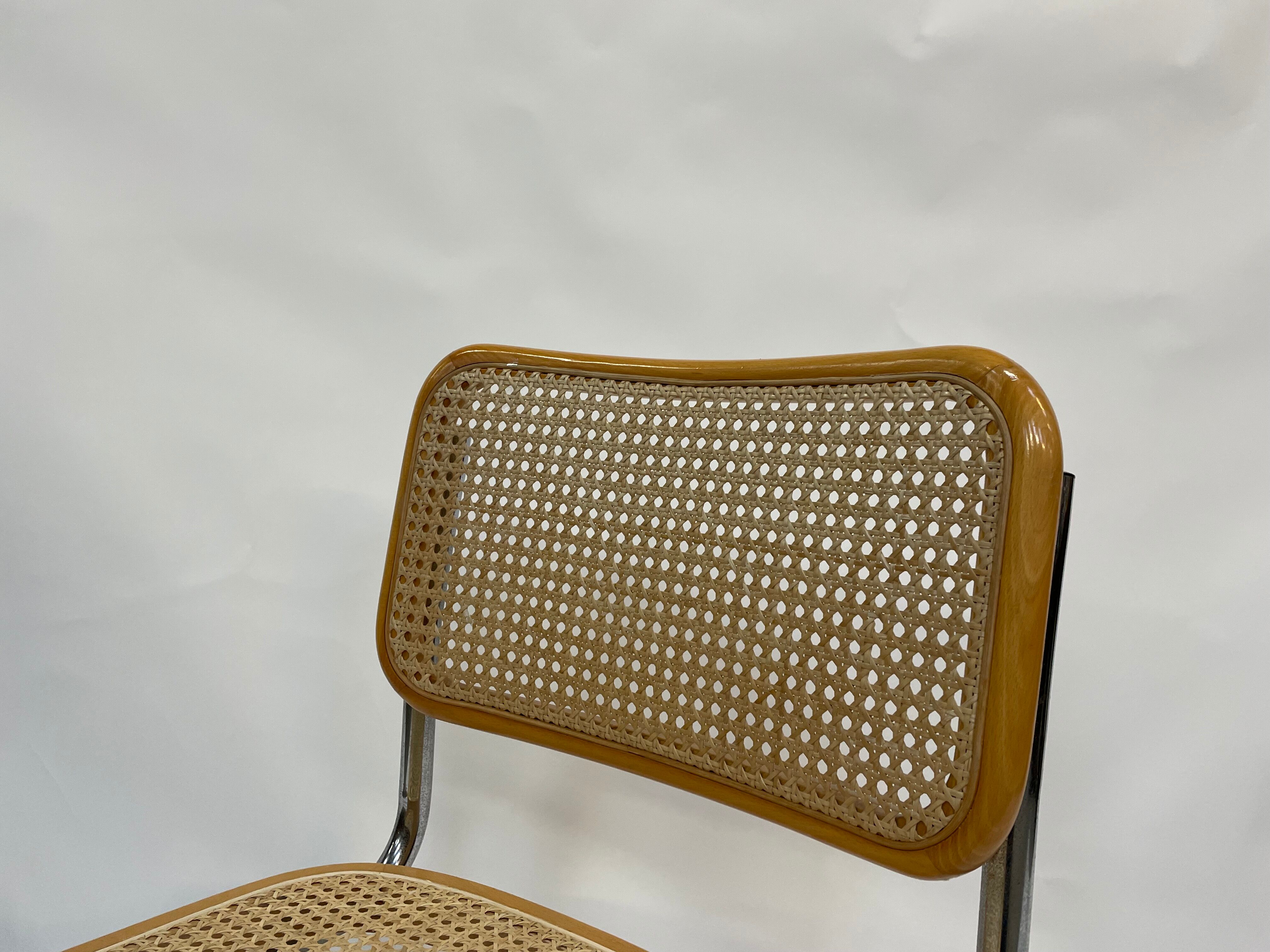 Chaise Cesca modèle b32 en chrome de Marcel Breuer