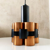 Werner Schou Pendant Lamp Made Of Copper And Black Lacquered Metal - Scandinavian Mid-century - Vint
