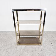 Etagère laiton vintage et chrome, années 1970