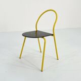 Chaise jaune "Il Bottone" par Paolo Parigi pour Heron Parigi, 1980