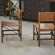 Pair of oak and leather chairs in the style of Gerrit Rietveld 1960s.