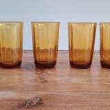 Set of 6 amber water glasses