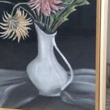 Old Tableau Pastel - Still Life Flowers - J. Gelders