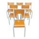 6 school chairs 70s industrial vintage school communities Mullca gaston cavaillon