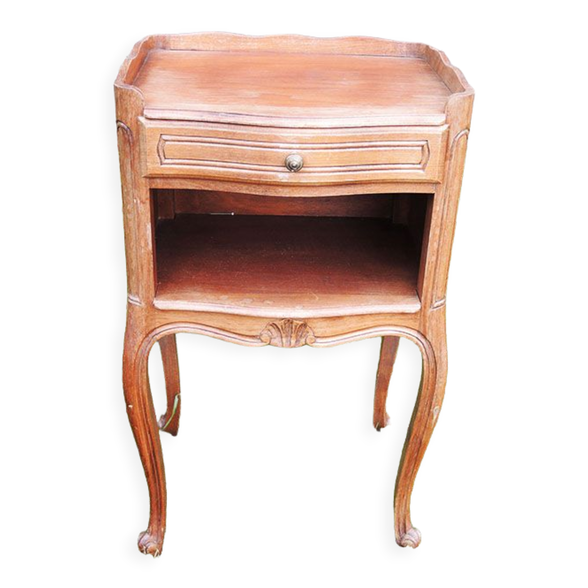 Old wooden bedside table Louis XV style