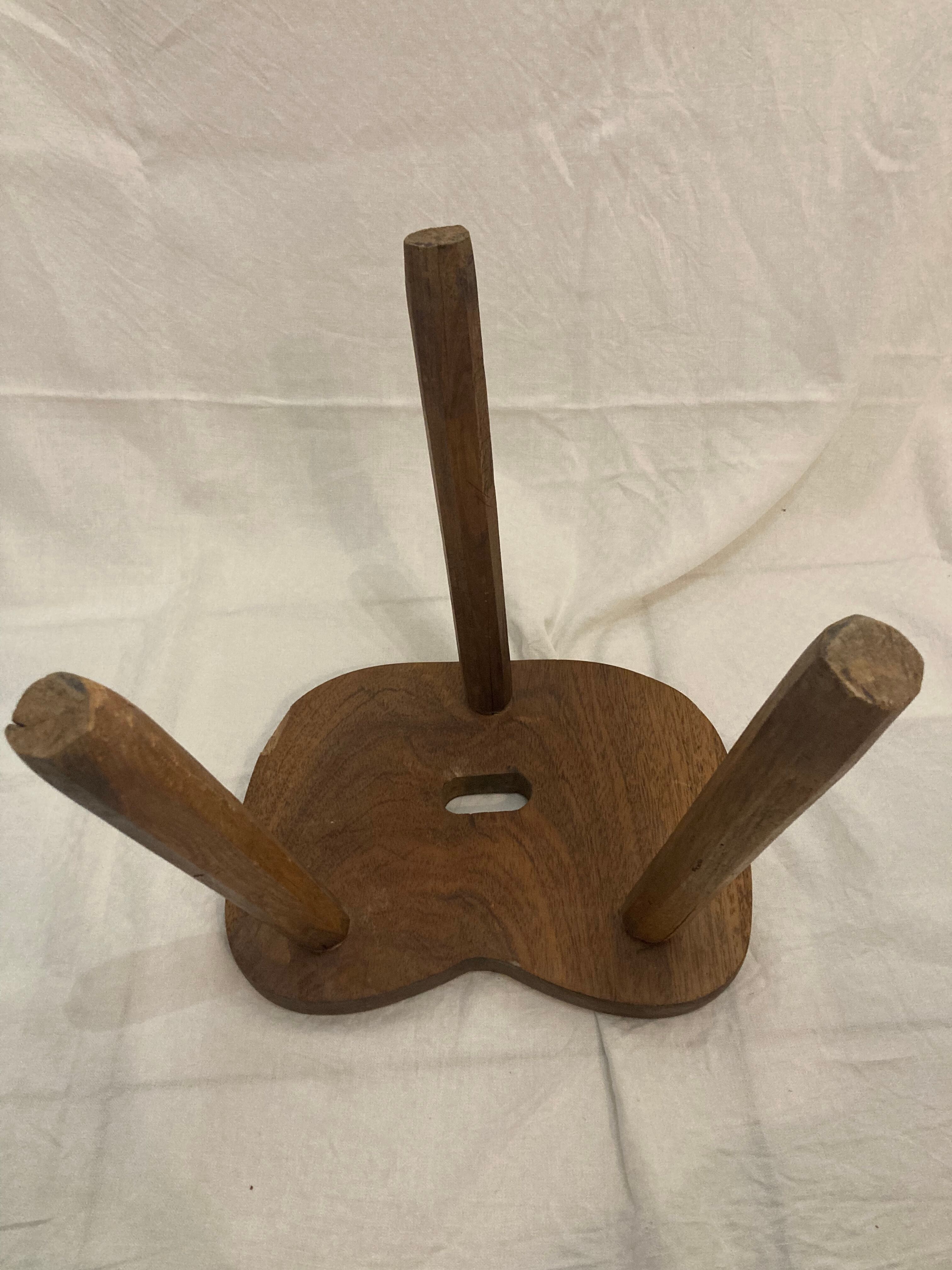 Solid oak tripod stool