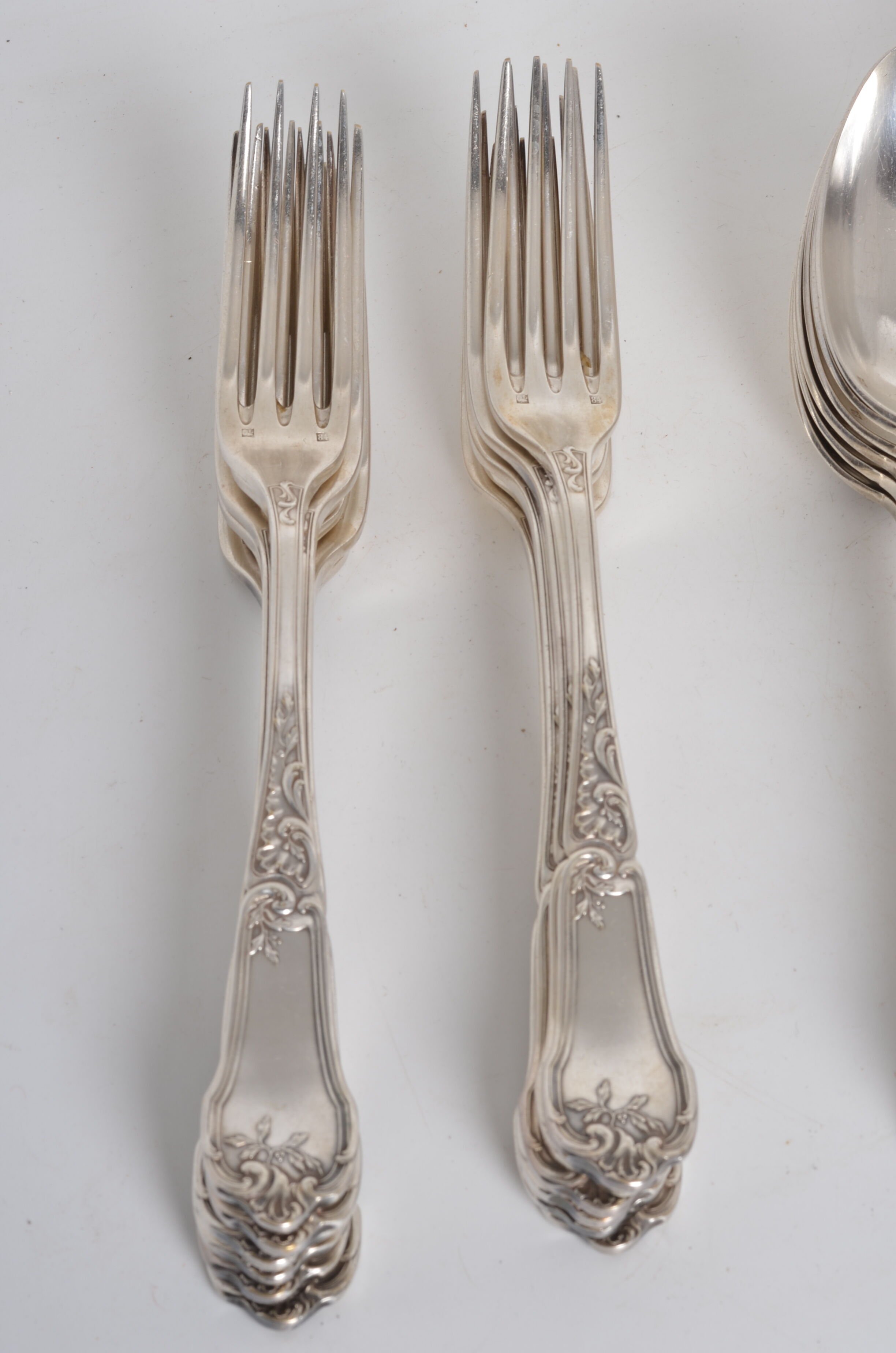 Silver metal housewife monogrammed aj