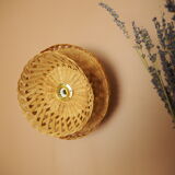 Beige wicker wall lamp - unique piece
