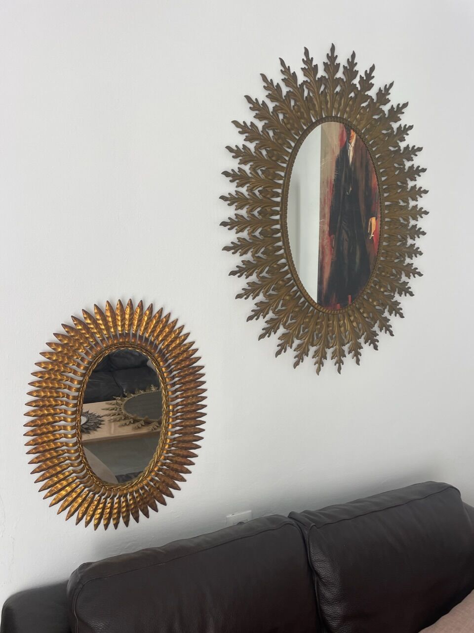 Huge Wrought Iron Sun Mirror 50s