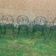 Salon de jardin 1 table 2 fauteuils 3 chaises fer forgé vert wagon