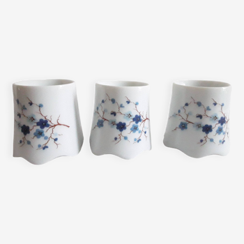 3 vintage egg cups in Limoges porcelain