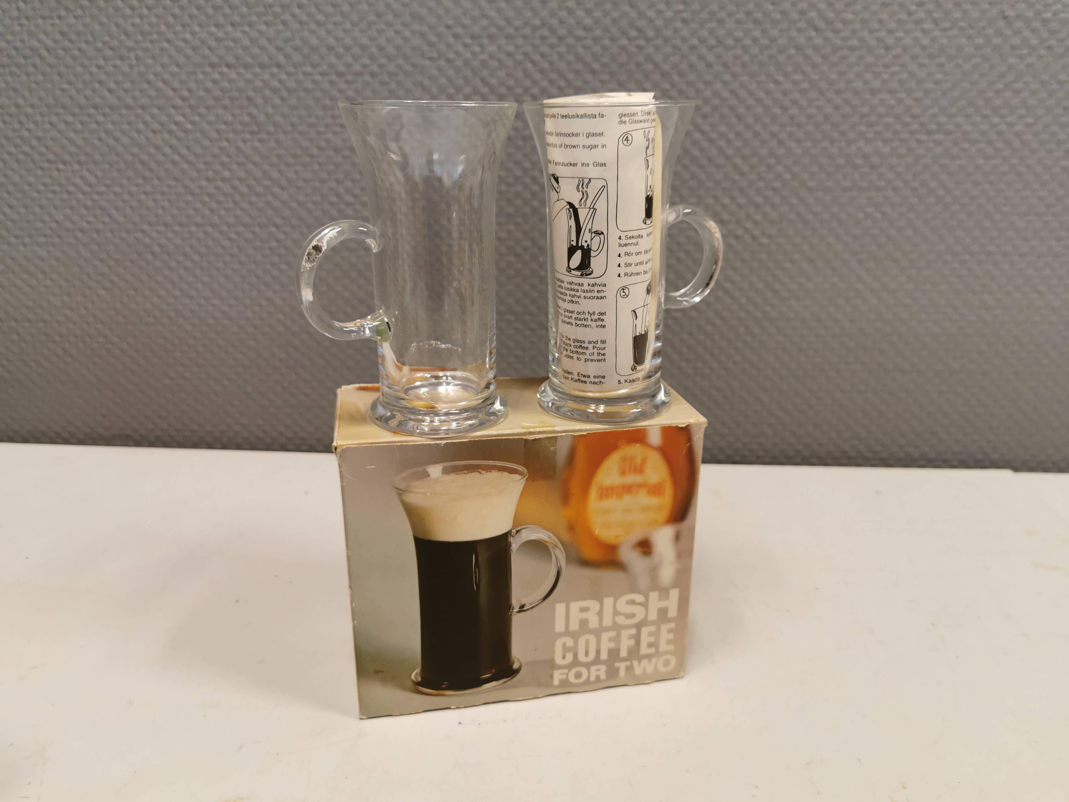 Original Irish coffee glasses from Arabia Finland, estimated 1980s, designed by Heikki Orvola