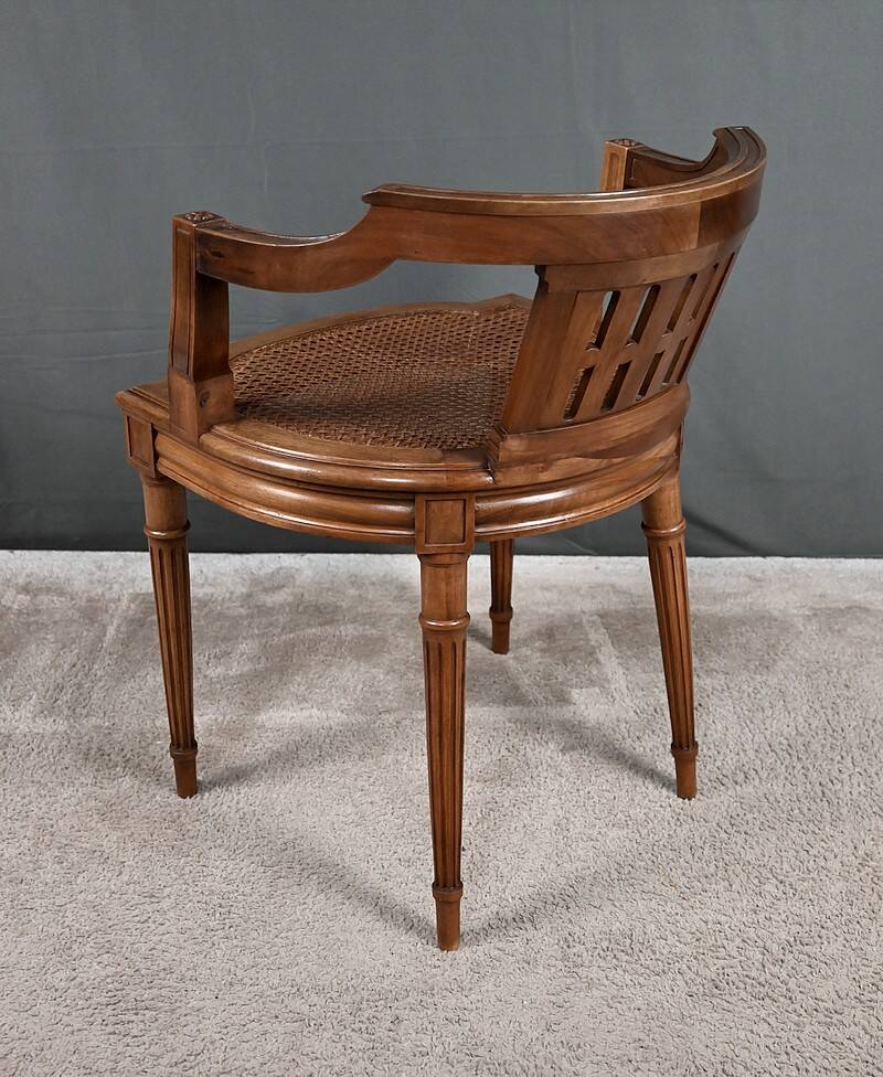 Small Office Armchair in Walnut, Louis XVI style – Late 19th century